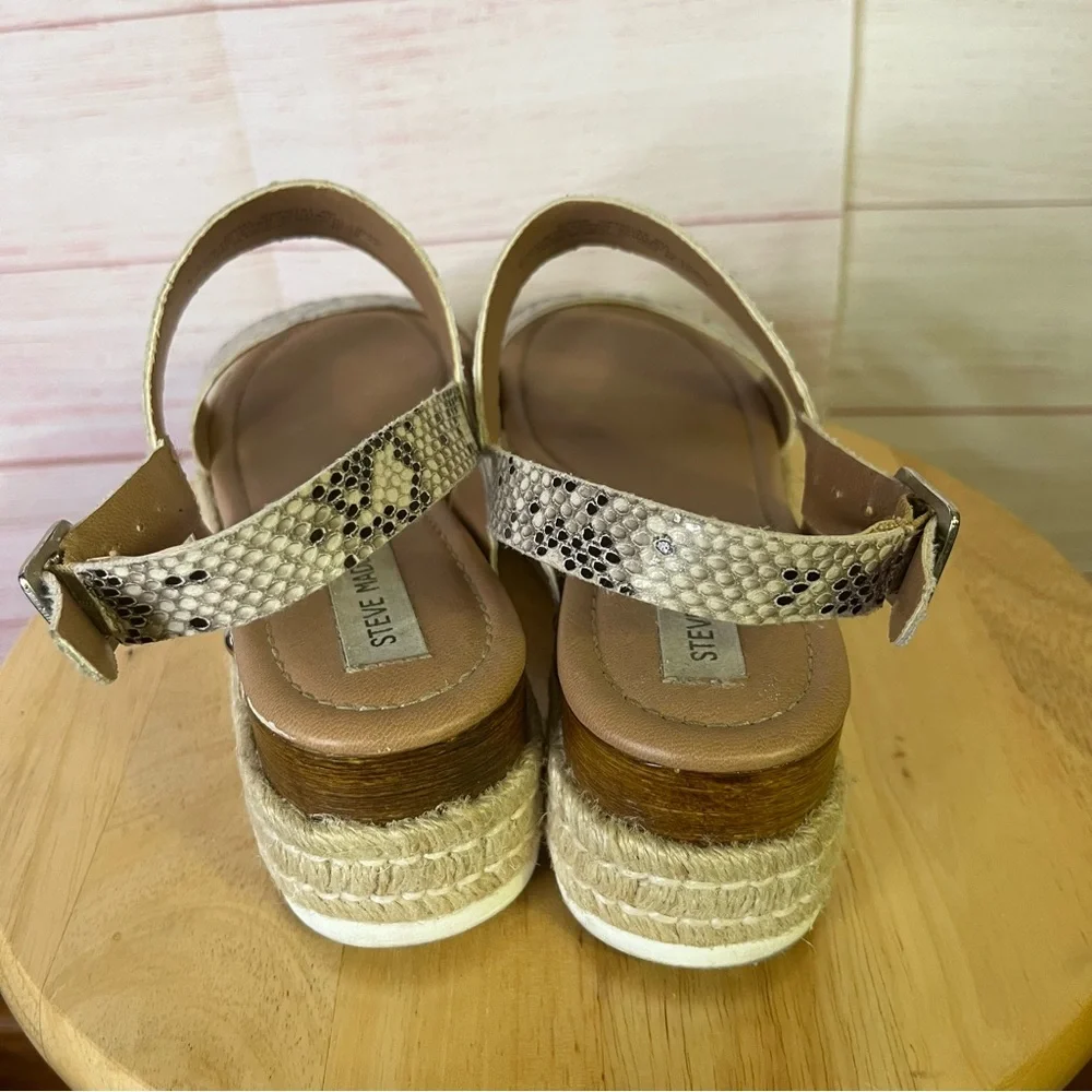 Steve Madden‎ Catia  Snake Espadrilles Sandals Size 8 M